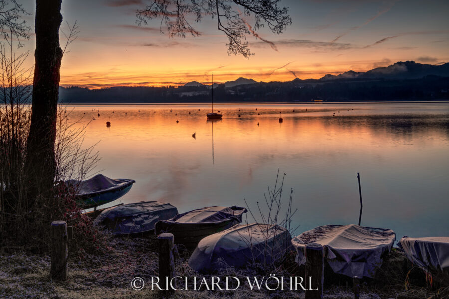 Sonnenuntergang am Simssee