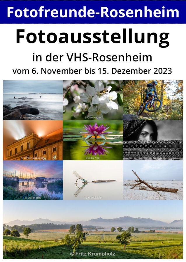 Flyer für die Fotoausstellung der Fotofreunde-Rosenheim.